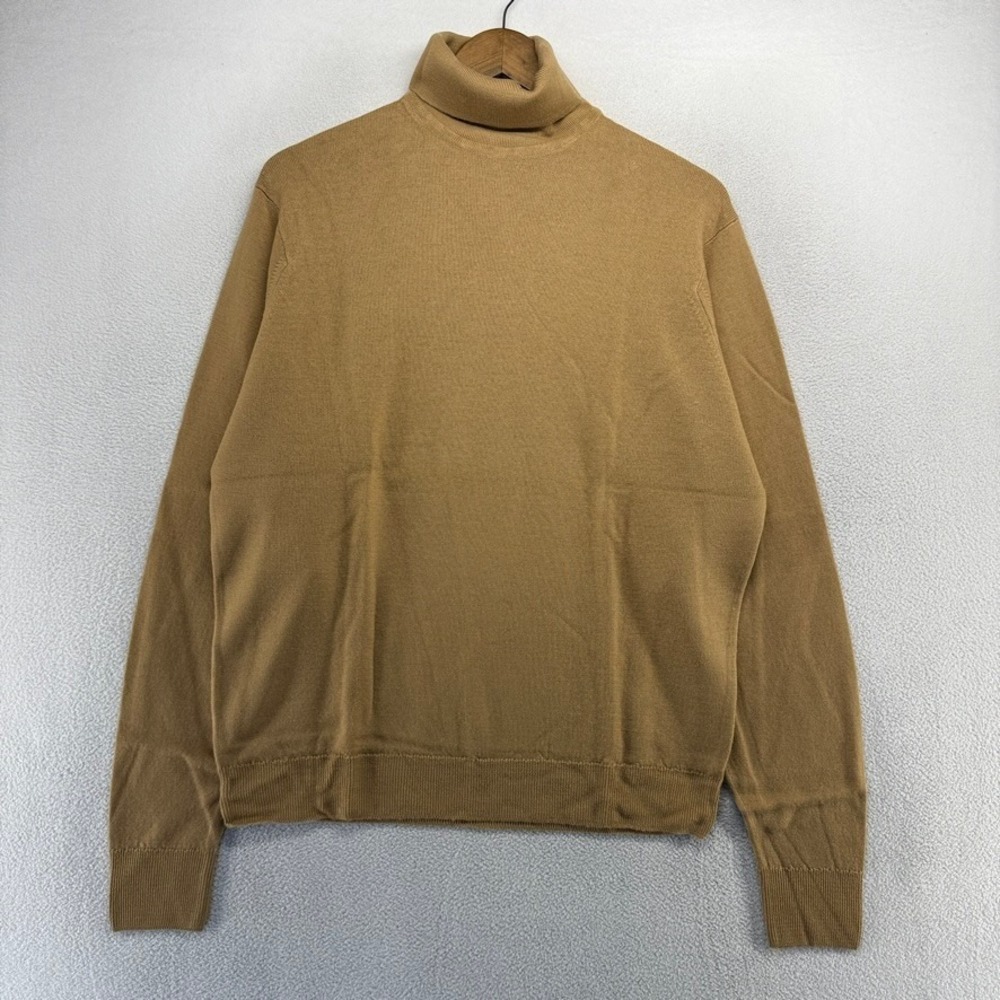 Vintage Byford Sweater Men's large brown England Pure Wool Turtleneck NEW 70s
